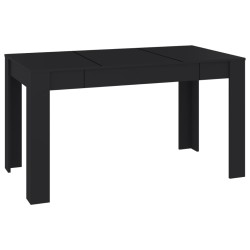 vidaXL Mesa de comedor de madera contrachapada negro 140x74,5x76 cm