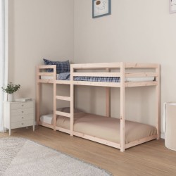 vidaXL Litera de madera maciza de pino 80x200 cm