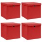 vidaXL Cajas de almacenaje con tapas 4 uds tela rojo 32x32x32 cm vidaXL Cajas de almacenaje con tapas 4 uds tela rojo 32x32x32 cm