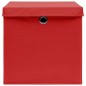 vidaXL Cajas de almacenaje con tapas 4 uds tela rojo 32x32x32 cm vidaXL Cajas de almacenaje con tapas 4 uds tela rojo 32x32x32 cm