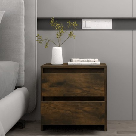 vidaXL Mesita de noche madera ingeniería roble ahumado 45x34,5x44,5 cm