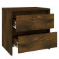 vidaXL Mesita de noche madera ingeniería roble ahumado 45x34,5x44,5 cm vidaXL Mesita de noche madera ingeniería roble ahumado 45x34,5x44,5 cm