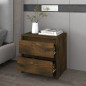 vidaXL Mesita de noche madera ingeniería roble ahumado 45x34,5x44,5 cm vidaXL Mesita de noche madera ingeniería roble ahumado 45x34,5x44,5 cm