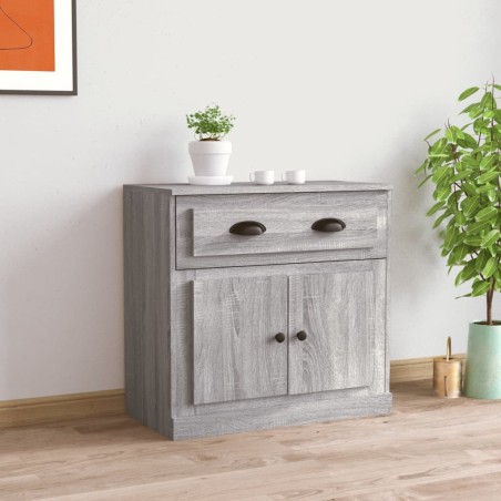 vidaXL Aparador de madera contrachapada gris Sonoma 70x35,5x67,5 cm