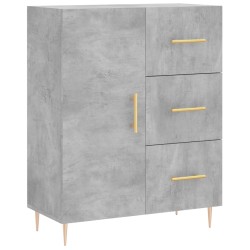 vidaXL Aparador de madera de ingeniería gris hormigón 69,5x34x90 cm