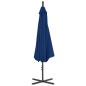 vidaXL Sombrilla voladiza con poste de acero azul celeste 300 cm 
