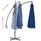 vidaXL Sombrilla voladiza con poste de acero azul celeste 300 cm 
