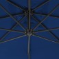 vidaXL Sombrilla voladiza con poste de acero azul celeste 300 cm 