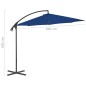 vidaXL Sombrilla voladiza con poste de acero azul celeste 300 cm 