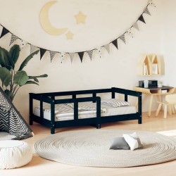 vidaXL Estructura de cama para niños madera de pino negro 70x140 cm