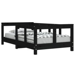 vidaXL Estructura de cama para niños madera de pino negro 70x140 cm