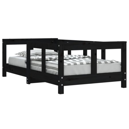 vidaXL Estructura de cama para niños madera de pino negro 70x140 cm