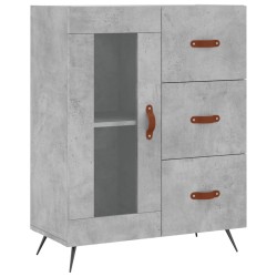 vidaXL Aparador de madera de ingeniería gris hormigón 69,5x34x90 cm