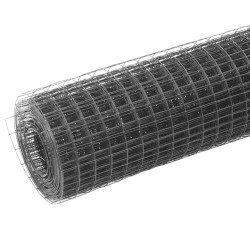 vidaXL Alambrada de gallinero acero revestimiento PVC gris 10x0,5 m