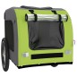 vidaXL Remolque de bicicleta mascotas hierro tela Oxford verde gris vidaXL Remolque de bicicleta mascotas hierro tela Oxford verde gris
