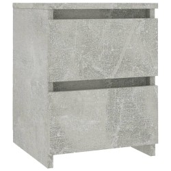 vidaXL Mesita de noche de aglomerado gris hormigón 30x30x40 cm