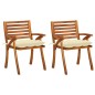 vidaXL Sillas de comedor jardín con cojines 2 uds madera maciza acacia