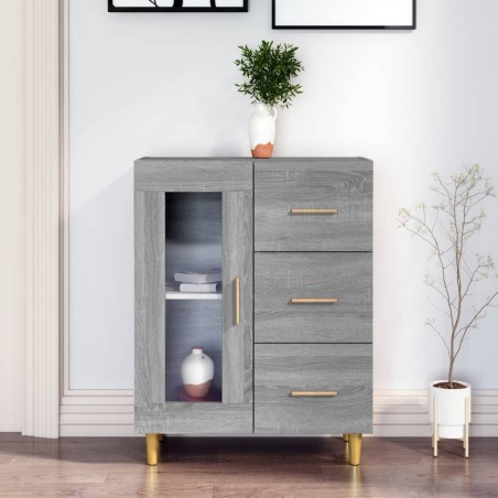 vidaXL Aparador de madera de ingeniería gris Sonoma 69,5x34x90 cm