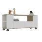 vidaXL Mueble de TV madera contrachapada blanco y roble 120x35x48 cm vidaXL Mueble de TV madera contrachapada blanco y roble 120x35x48 cm