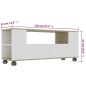 vidaXL Mueble de TV madera contrachapada blanco y roble 120x35x48 cm vidaXL Mueble de TV madera contrachapada blanco y roble 120x35x48 cm