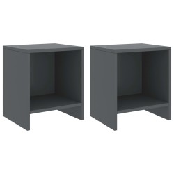vidaXL Mesitas de noche 2 uds madera de pino gris oscuro 35x30x40 cm