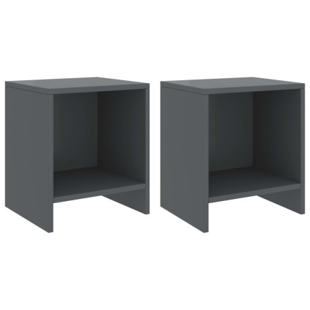 vidaXL Mesitas de noche 2 uds madera de pino gris oscuro 35x30x40 cm