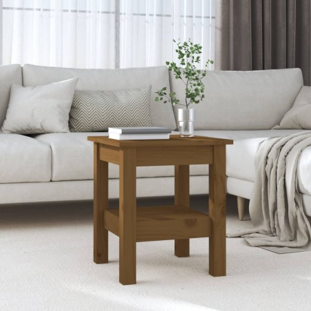 vidaXL Mesa de centro madera maciza de pino marrón miel 35x35x40 cm