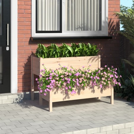vidaXL Jardinera de madera maciza de pino 110x84x75 cm