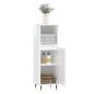vidaXL Armario de baño madera contrachapada blanco brillo 30x30x100 cm vidaXL Armario de baño madera contrachapada blanco brillo 30x30x100 cm