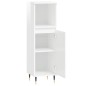 vidaXL Armario de baño madera contrachapada blanco brillo 30x30x100 cm vidaXL Armario de baño madera contrachapada blanco brillo 30x30x100 cm