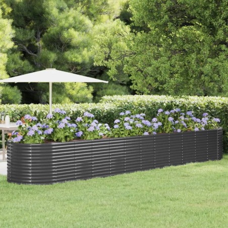 vidaXL Jardinera arriate acero recubierto polvo antracita 507x100x68cm