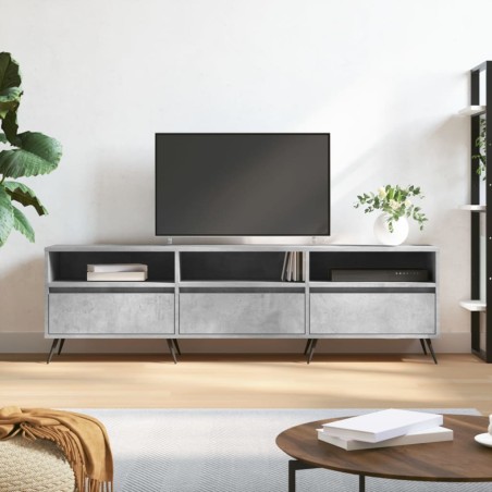 vidaXL Mueble de TV madera contrachapada gris hormigón 150x30x44,5 cm
