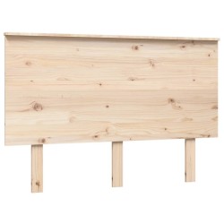 vidaXL Cabecero de cama madera maciza de pino gris 124x6x82,5 cm