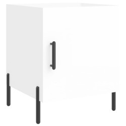 vidaXL Mesita de noche madera de ingeniería blanco brillo 40x40x50 cm
