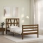 vidaXL Estructura cama y cabecero madera maciza marrón miel 100x200 cm