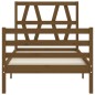 vidaXL Estructura cama y cabecero madera maciza marrón miel 100x200 cm