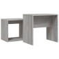 vidaXL Mesas de centro apilables 2 pzas madera ingeniería gris Sonoma vidaXL Mesas de centro apilables 2 pzas madera ingeniería gris Sonoma