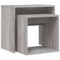vidaXL Mesas de centro apilables 2 pzas madera ingeniería gris Sonoma vidaXL Mesas de centro apilables 2 pzas madera ingeniería gris Sonoma
