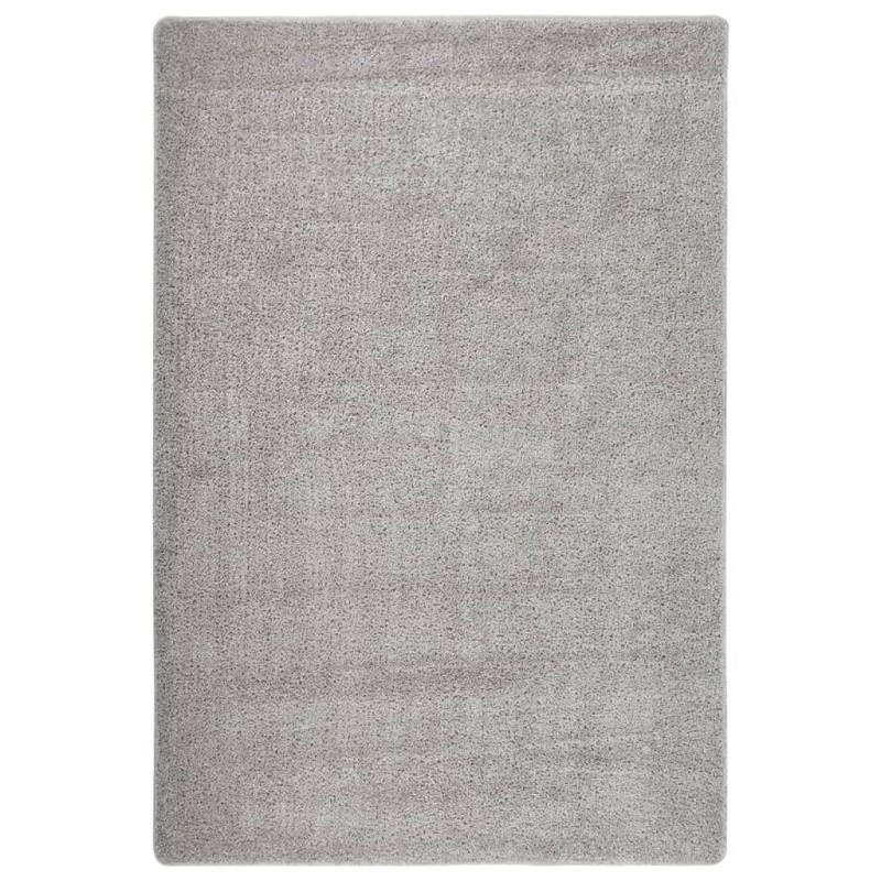 vidaXL Alfombra peluda antideslizante gris claro 140x200 cm vidaXL Alfombra peluda antideslizante gris claro 140x200 cm