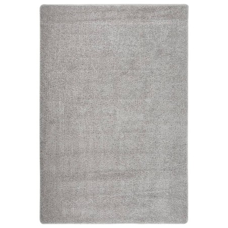 vidaXL Alfombra peluda antideslizante gris claro 140x200 cm
