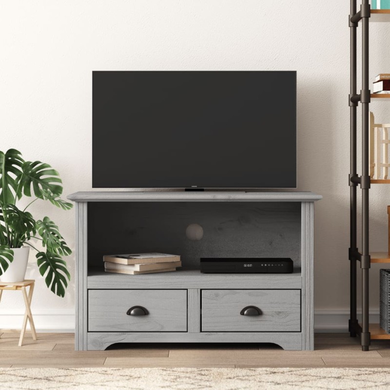 vidaXL Mueble de TV con 2 cajones BODO madera de pino gris 91x43x56 cm vidaXL Mueble de TV con 2 cajones BODO madera de pino gris 91x43x56 cm