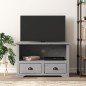 vidaXL Mueble de TV con 2 cajones BODO madera de pino gris 91x43x56 cm vidaXL Mueble de TV con 2 cajones BODO madera de pino gris 91x43x56 cm