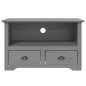 vidaXL Mueble de TV con 2 cajones BODO madera de pino gris 91x43x56 cm vidaXL Mueble de TV con 2 cajones BODO madera de pino gris 91x43x56 cm