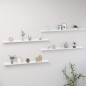 vidaXL Estantes de pared 4 unidades blanco brillo 115x9x3 cm