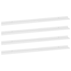 vidaXL Estantes de pared 4 unidades blanco brillo 115x9x3 cm