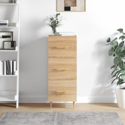 vidaXL Aparador madera contrachapada color roble Sonoma 34,5x34x90 cm