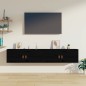 vidaXL Armarios de pared 2 uds madera maciza pino negro 80x30x30 cm