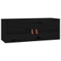 vidaXL Armarios de pared 2 uds madera maciza pino negro 80x30x30 cm