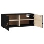 vidaXL Armarios de pared 2 uds madera maciza pino negro 80x30x30 cm