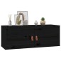 vidaXL Armarios de pared 2 uds madera maciza pino negro 80x30x30 cm